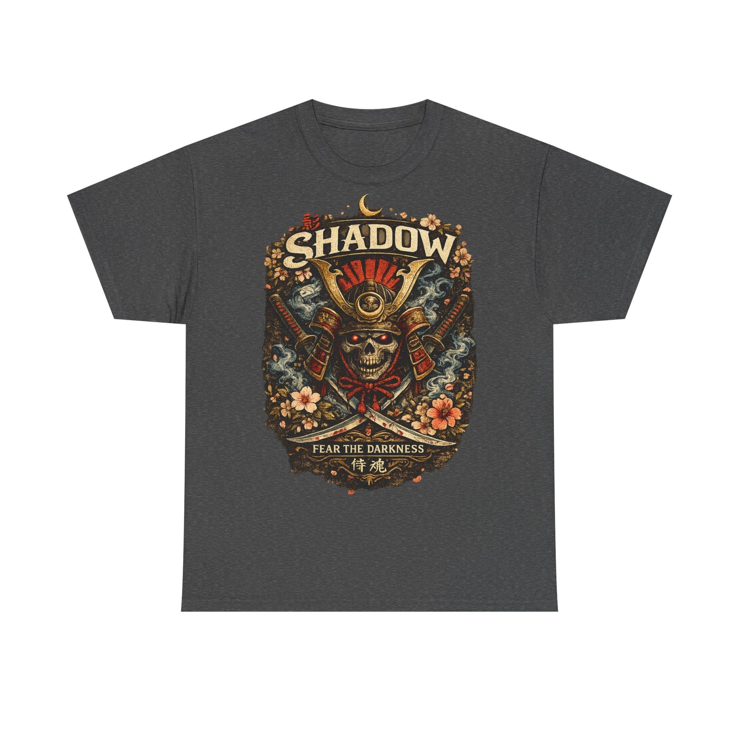 Shadow Samurai Skull Tee — "Fear the Darkness" Graphic T-Shirt