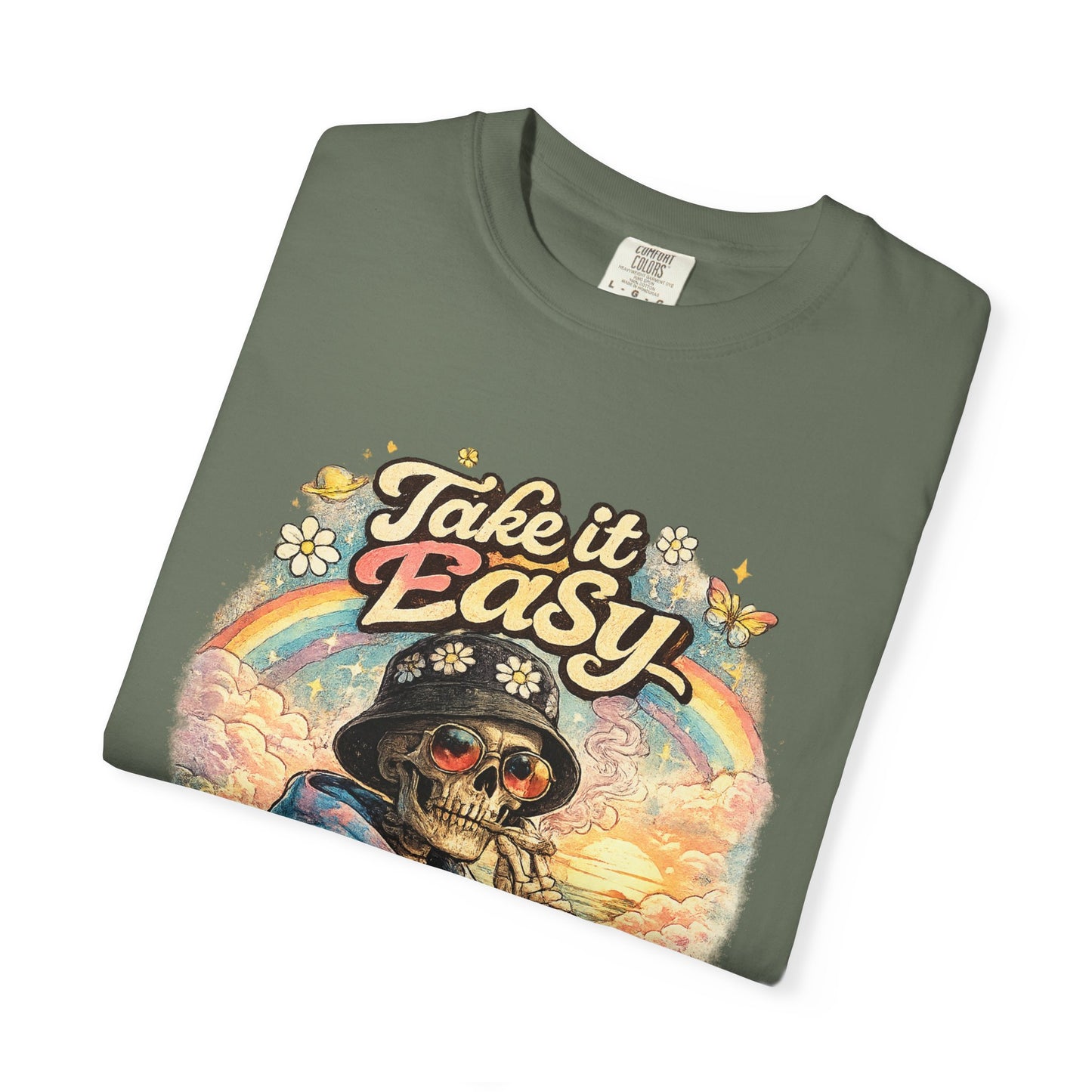 Take It Easy T-Shirt — Retro Sloth Graphic Tee, Chill Vibe Casual Shirt
