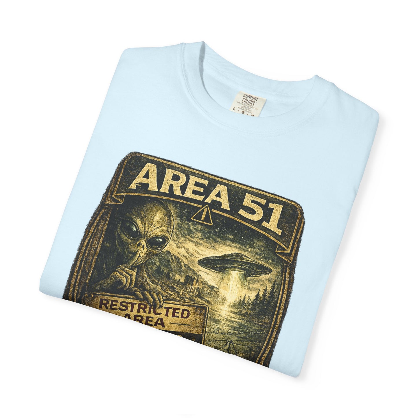 Area 51 Alien Poster T-Shirt — Vintage UFO Research Graphic Tee