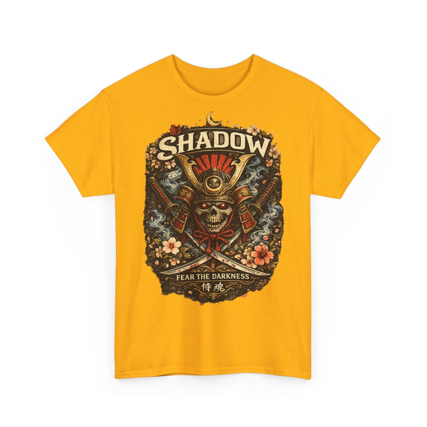 Shadow Samurai Skull Tee — "Fear the Darkness" Graphic T-Shirt