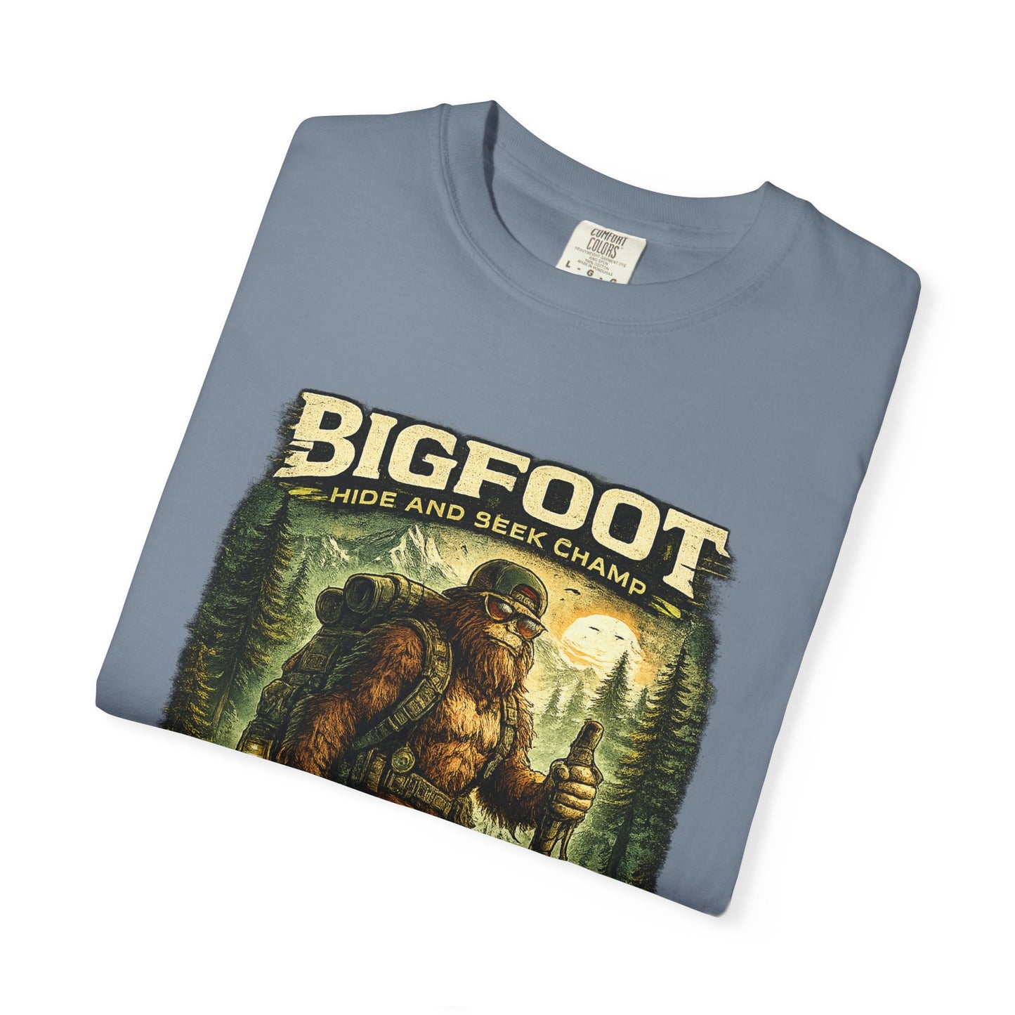 Bigfoot Graphic T-Shirt — "Believe the Legend" Retro Sasquatch Design