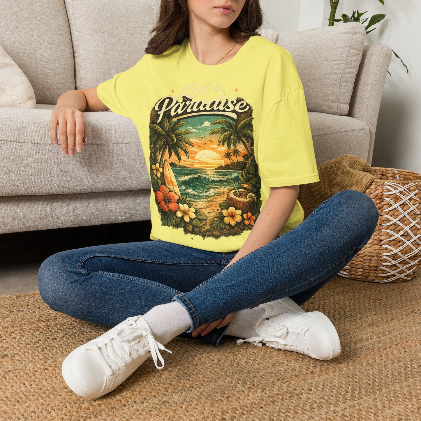 Lost in Paradise T-Shirt — Vintage Tropical Sunset Tee