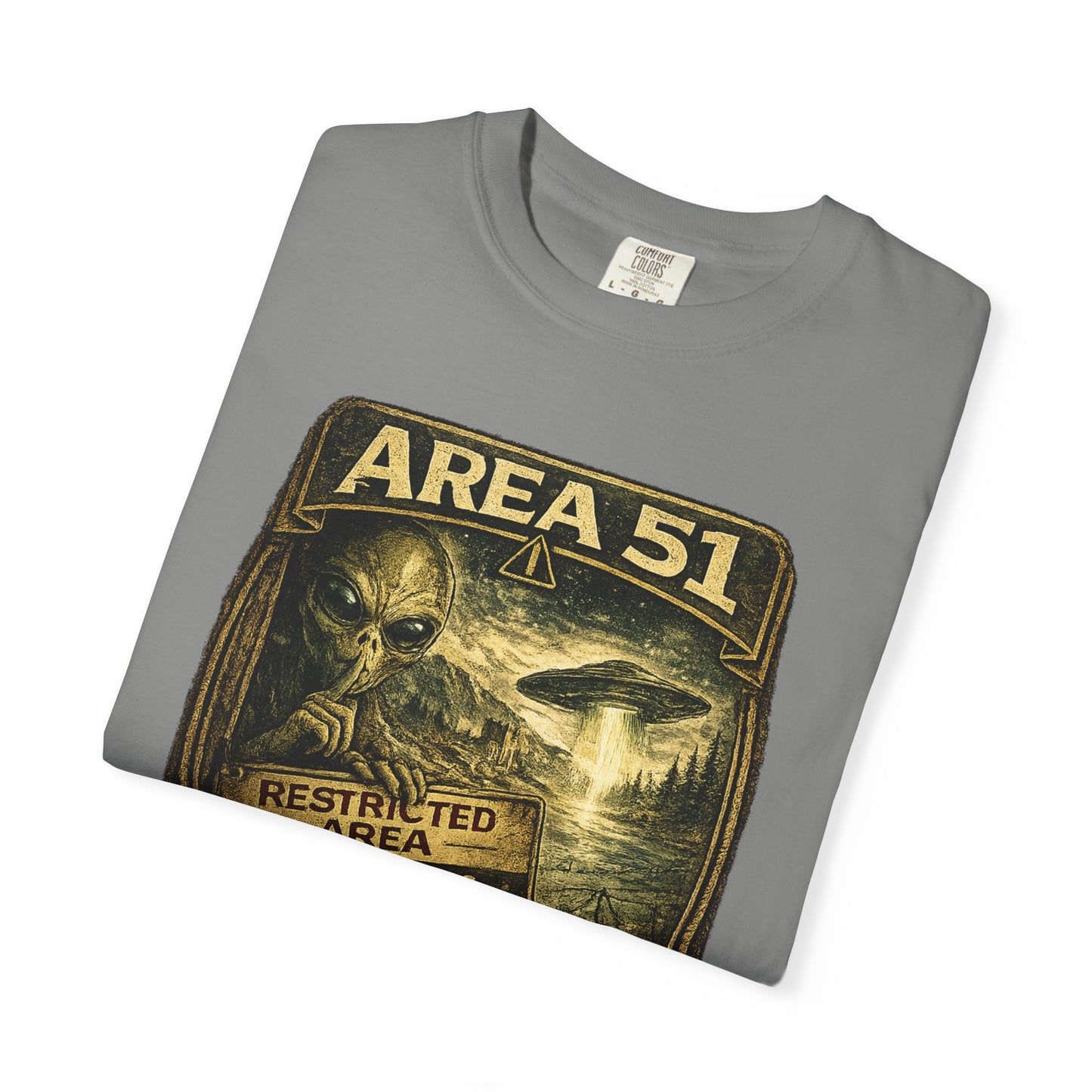 Area 51 Alien Poster T-Shirt — Vintage UFO Research Graphic Tee
