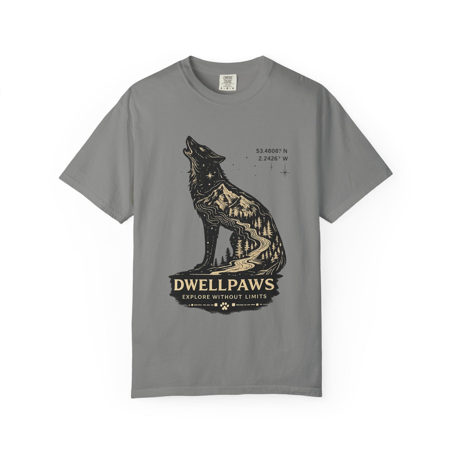 Dwell Paws Wolf - Unisex Garment-Dyed T-shirt