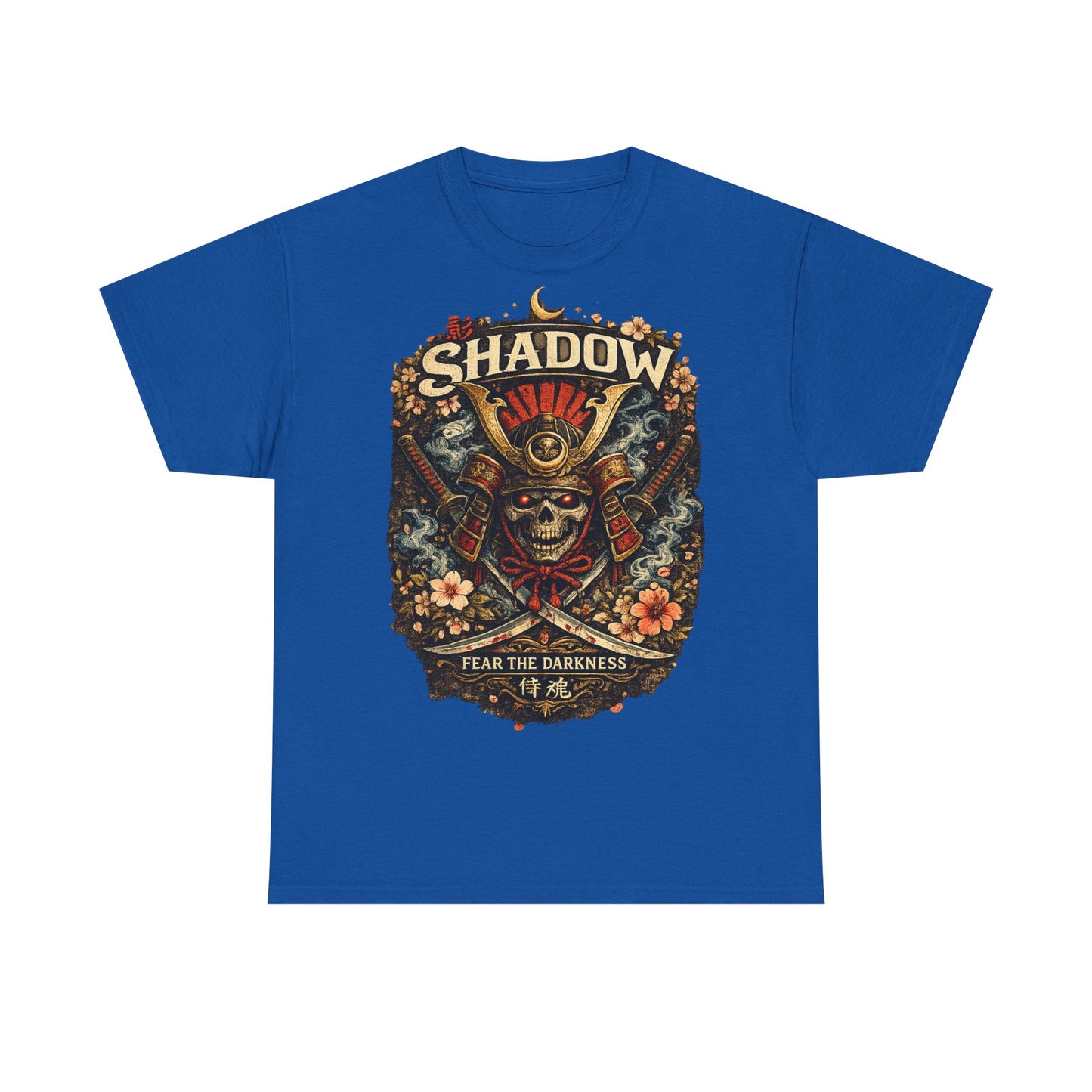 Shadow Samurai Skull Tee — "Fear the Darkness" Graphic T-Shirt