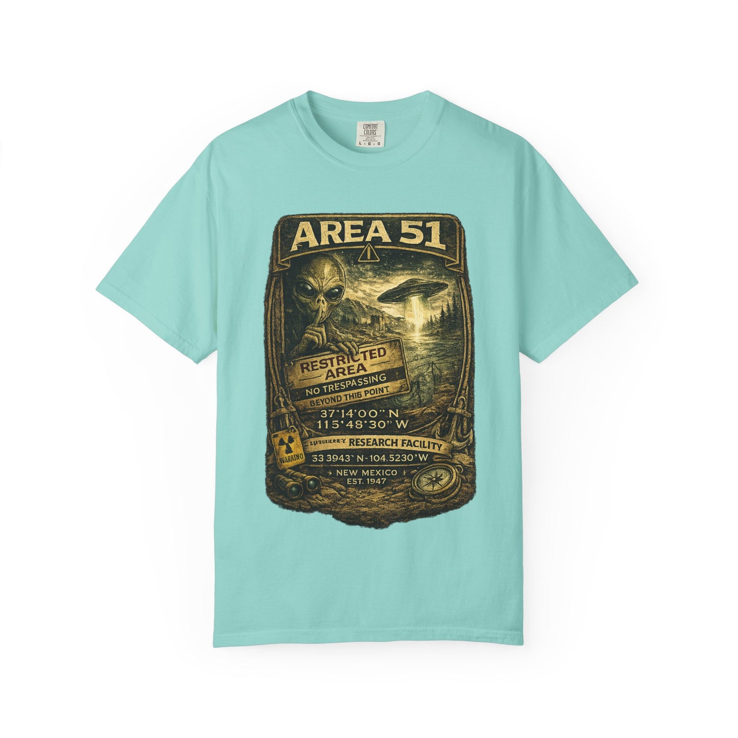 Area 51 Alien Poster T-Shirt — Vintage UFO Research Graphic Tee