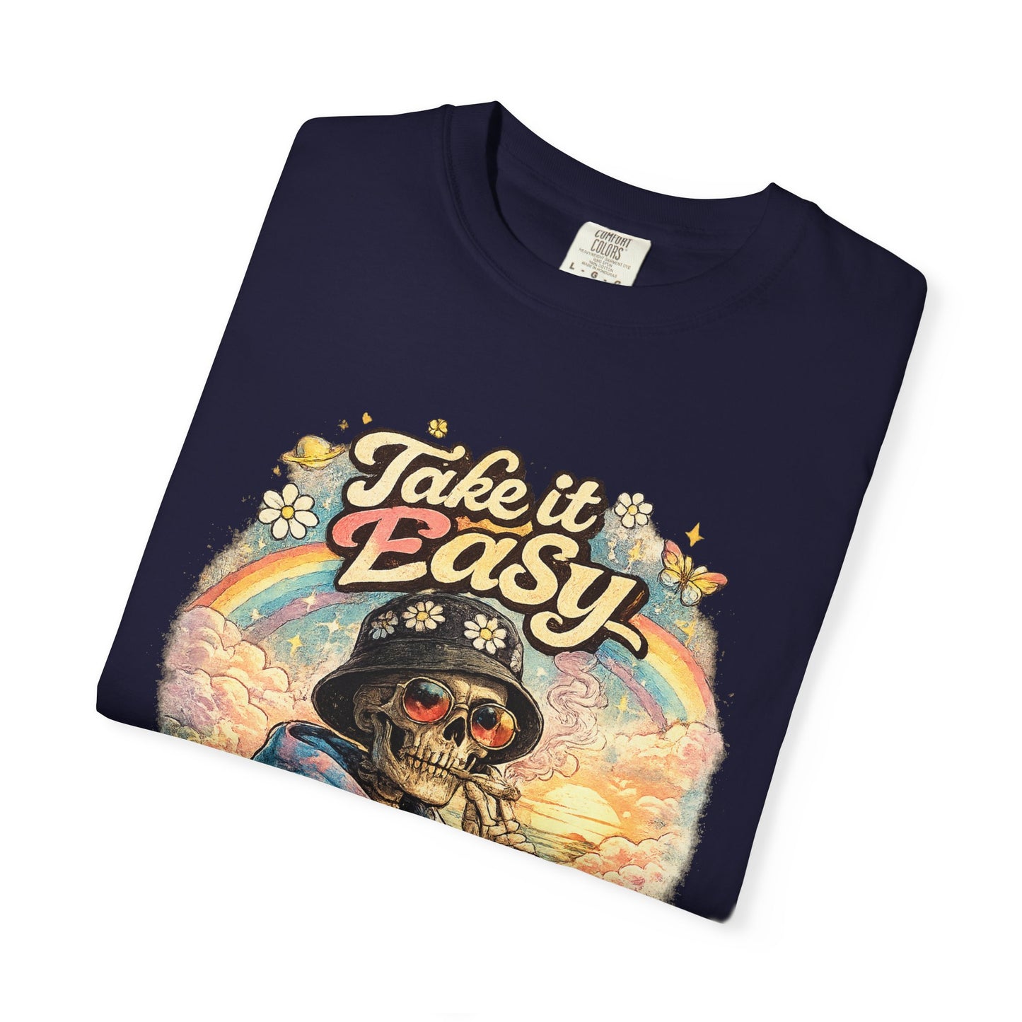 Take It Easy T-Shirt — Retro Sloth Graphic Tee, Chill Vibe Casual Shirt