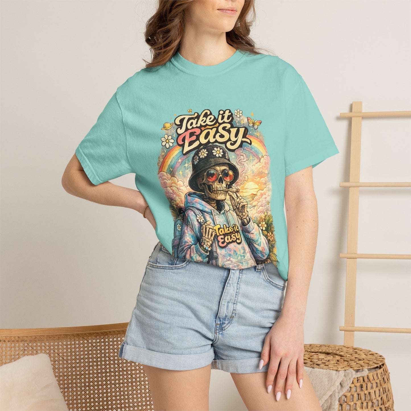 Take It Easy T-Shirt — Retro Sloth Graphic Tee, Chill Vibe Casual Shirt