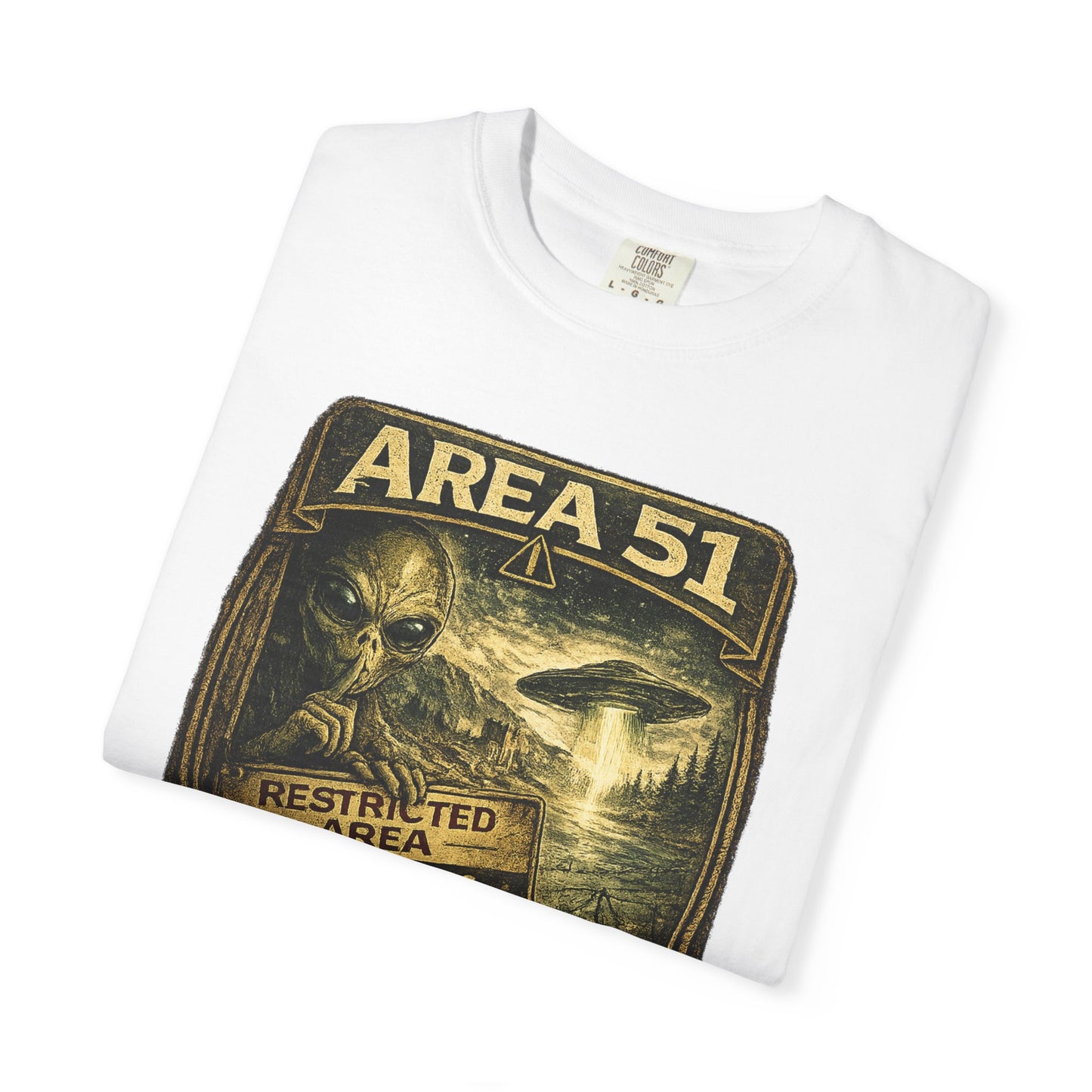Area 51 Alien Poster T-Shirt — Vintage UFO Research Graphic Tee
