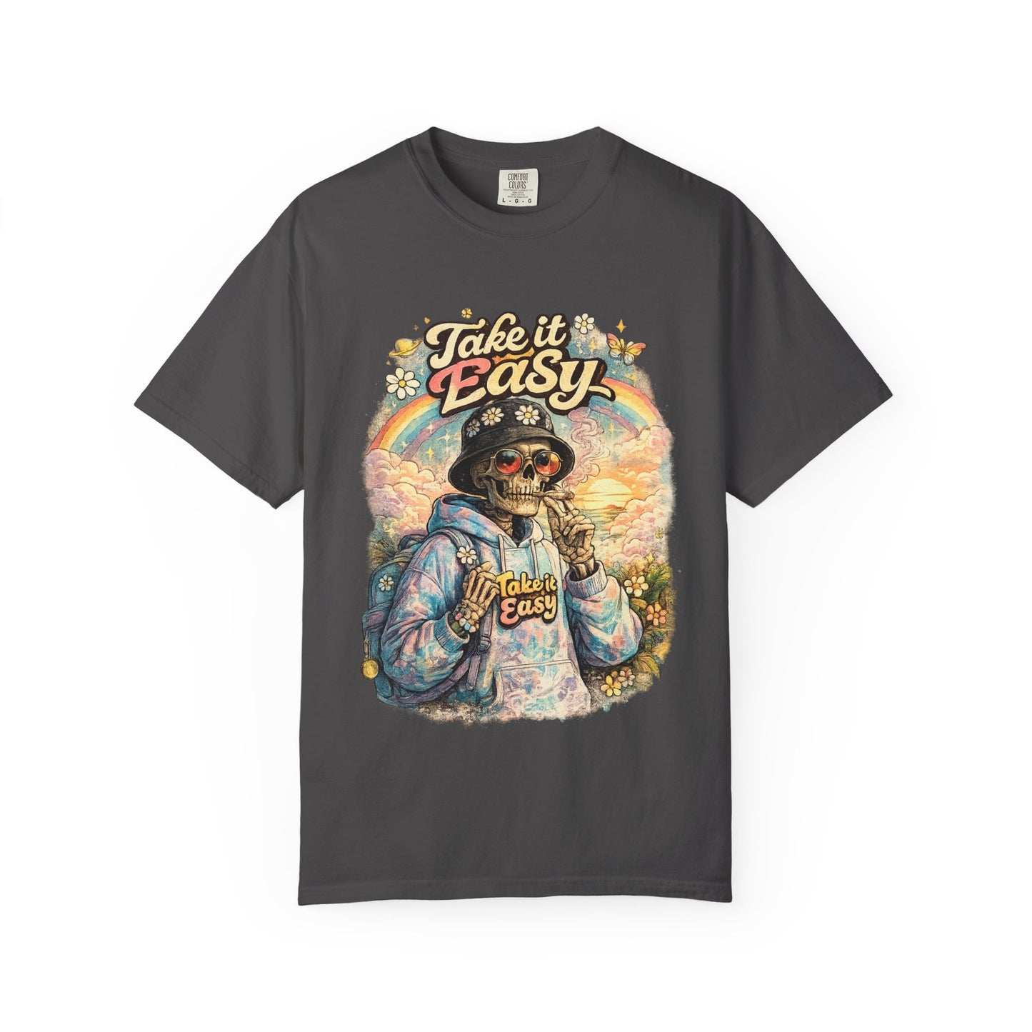 Take It Easy T-Shirt — Retro Sloth Graphic Tee, Chill Vibe Casual Shirt