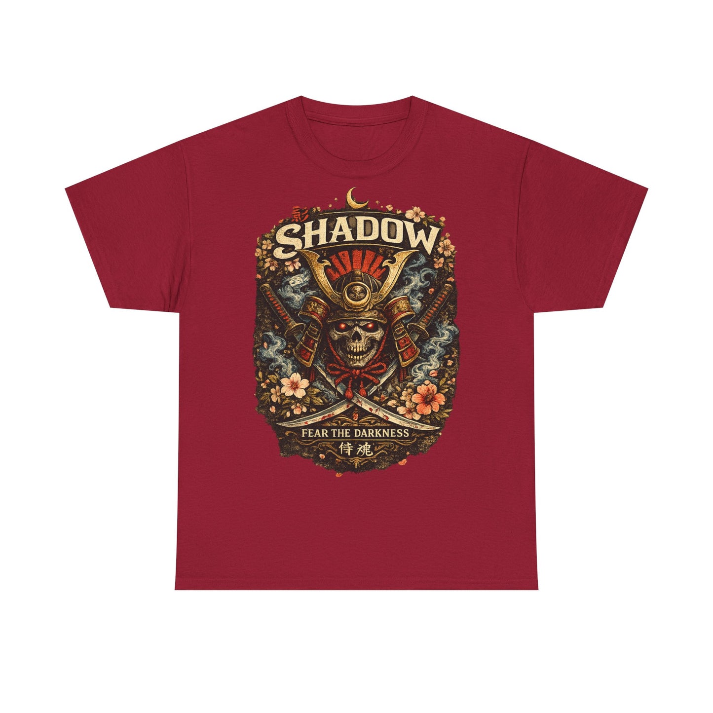 Shadow Samurai Skull Tee — "Fear the Darkness" Graphic T-Shirt