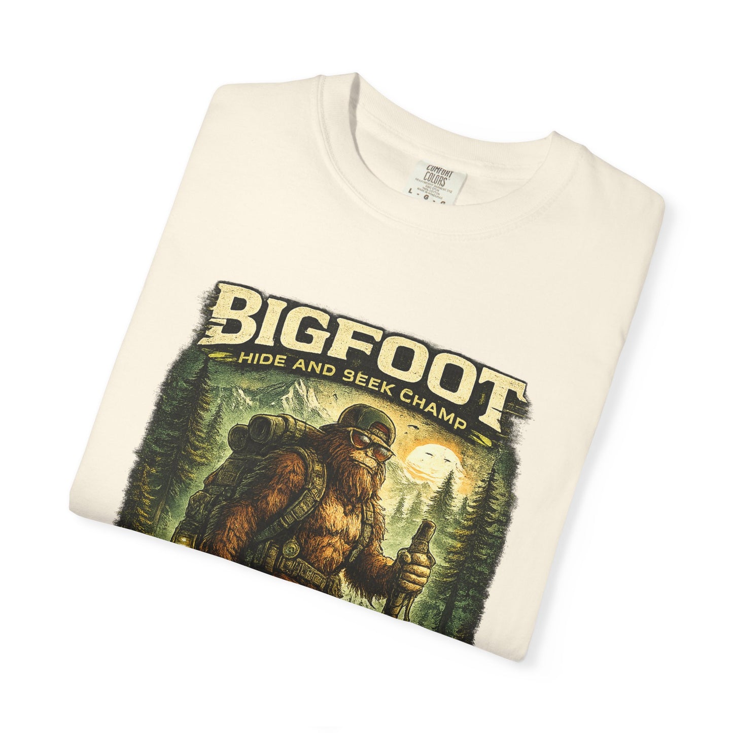 Bigfoot Graphic T-Shirt — "Believe the Legend" Retro Sasquatch Design