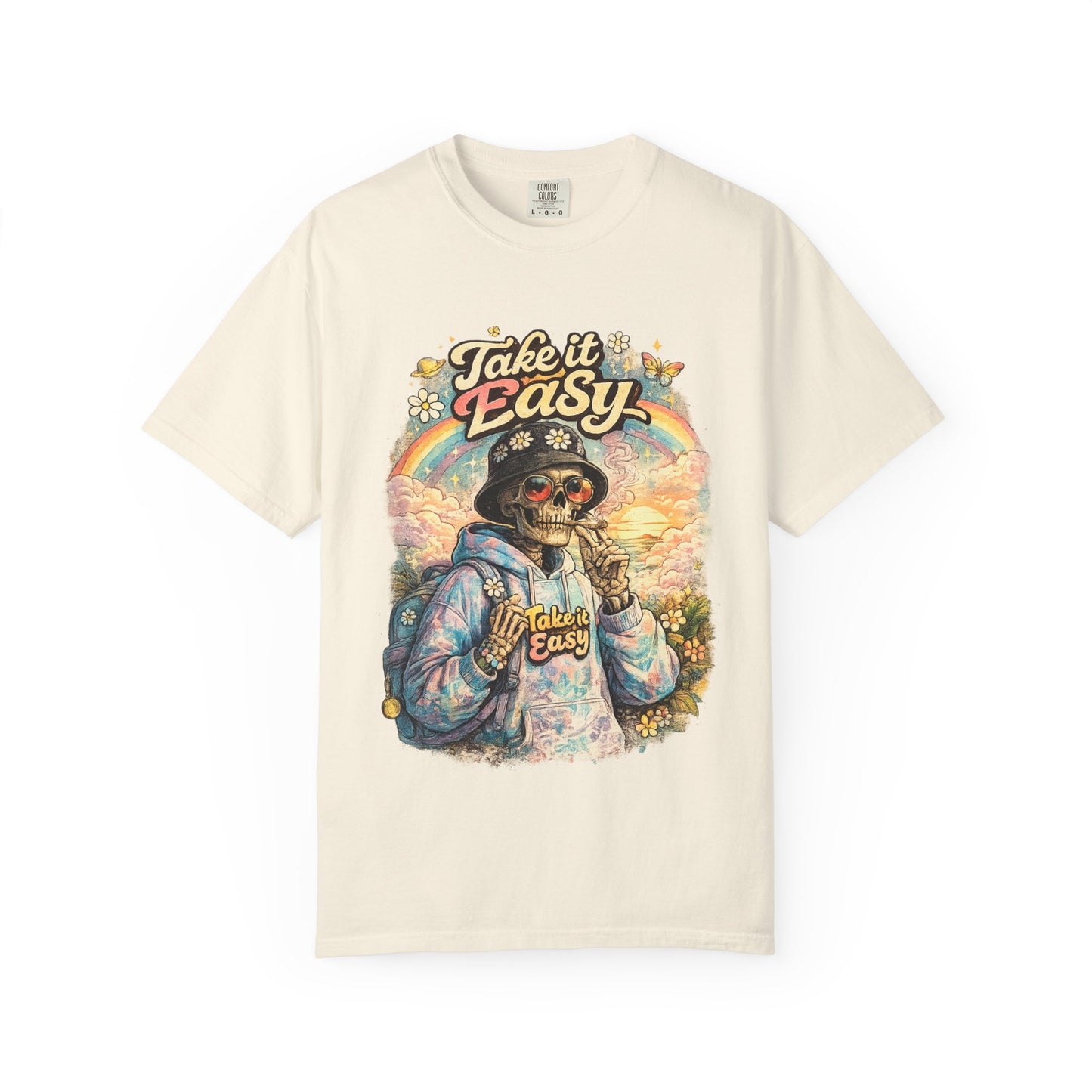 Take It Easy T-Shirt — Retro Sloth Graphic Tee, Chill Vibe Casual Shirt