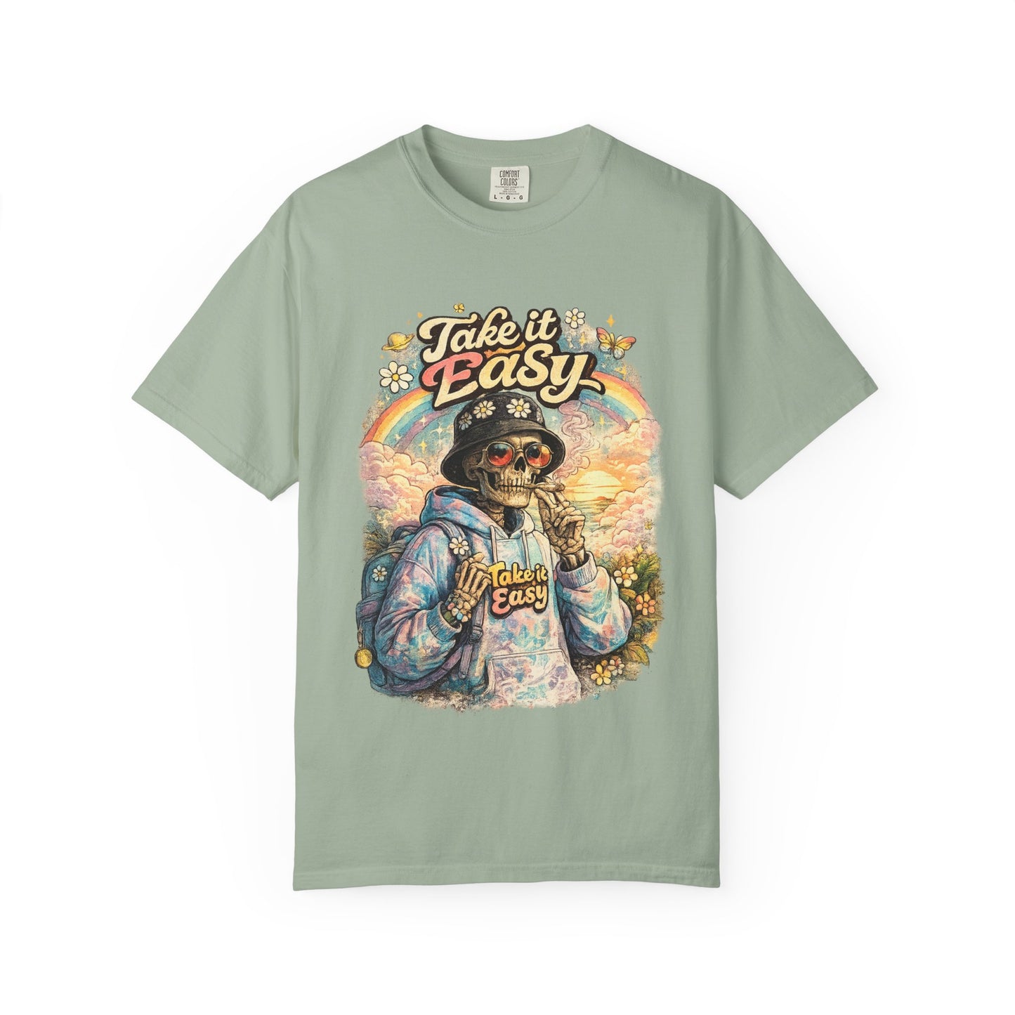 Take It Easy T-Shirt — Retro Sloth Graphic Tee, Chill Vibe Casual Shirt