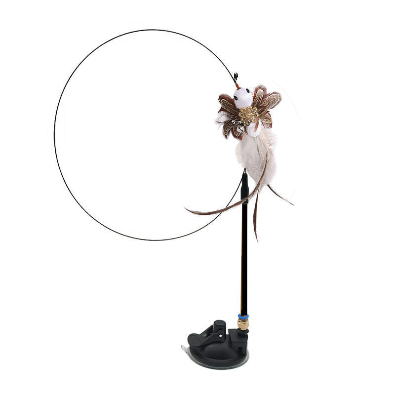 Interactive Feather Pole Toy for Cats