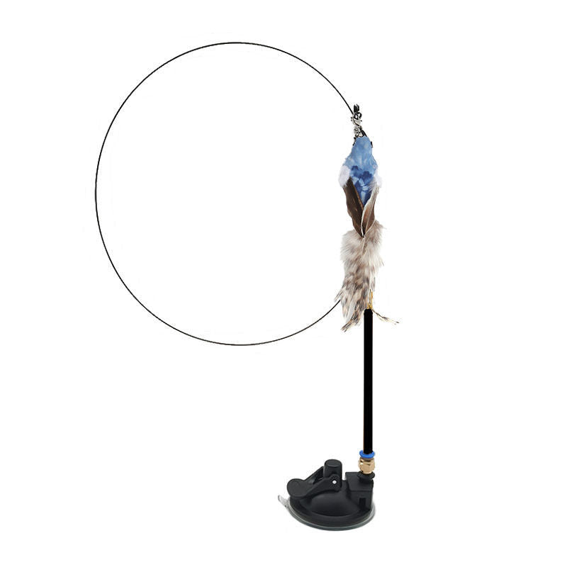Interactive Feather Pole Toy for Cats